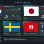 A 2026-os labdarúgó-világbajnokság F csoportjának csapatai: Hollandia, Japán, Svédország és Tunézia