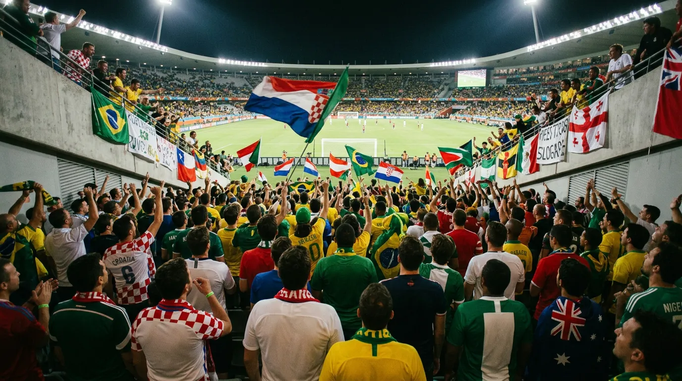 Szurkolók a 2026-os világbajnokság csoportkör meccsén