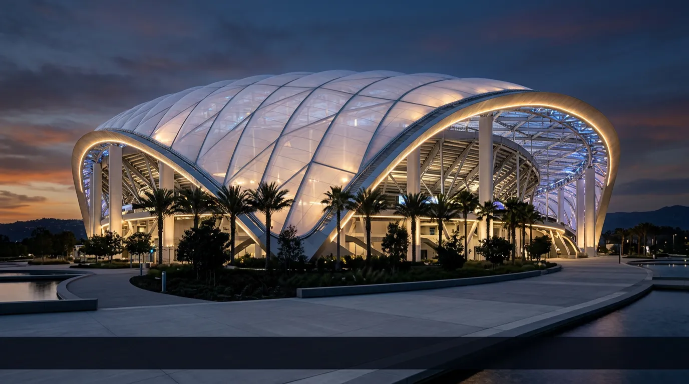 A SoFi Stadium Inglewoodban, Los Angeles világbajnoki helyszíne 2026-ban